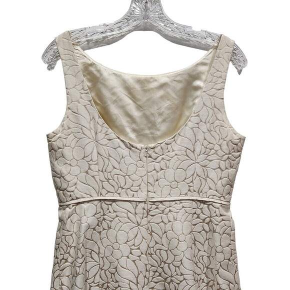 J Crew Ivory Silk Cotton Blend Floral Damask Scoop Back Dress, 10 - Picture 6 of 8